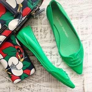 Sigerson morrison rubber pointed flats sz 9